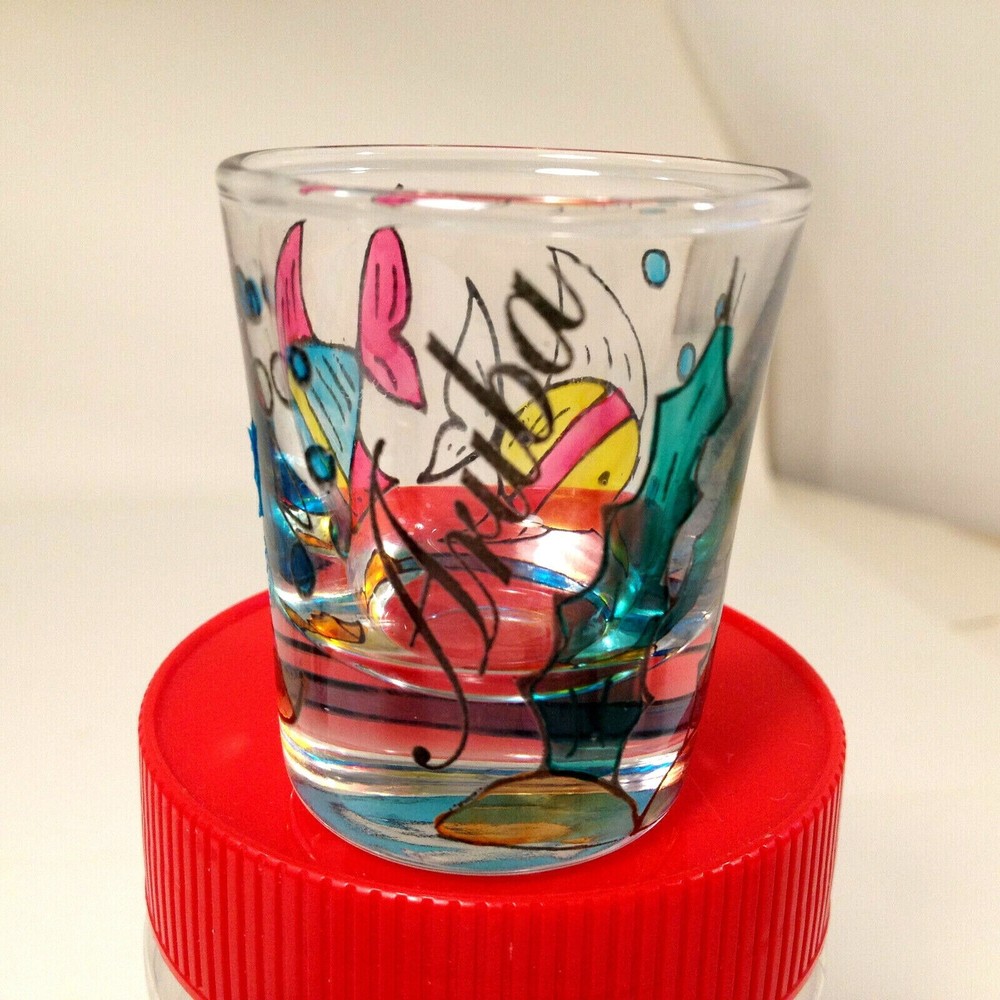 Vintage Souvenir Aruba Shot Glass Whiskey
